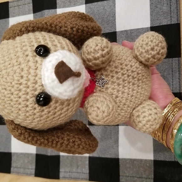 SOLD Crochet Puppy Dog with Collar - Picture 7 of 10